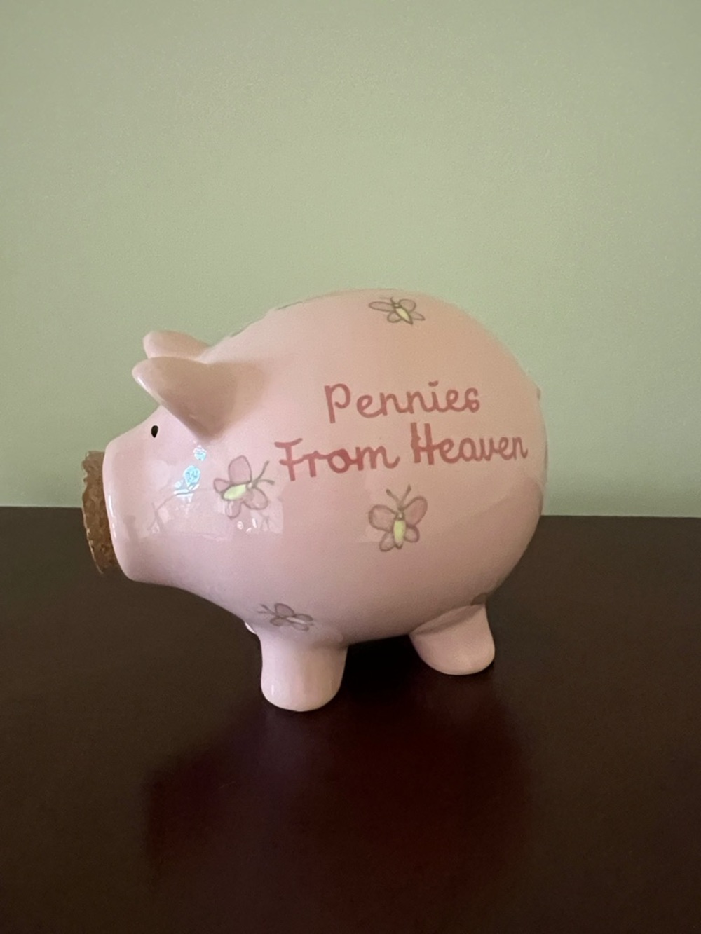 Pink 'Pennies From Heaven' Piggy Bank